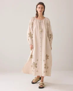 A-line dress in linen blend