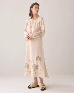 A-line dress in linen blend