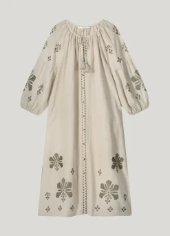 A-line dress in linen blend