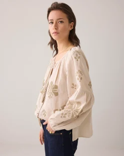 A-line top with embroidery