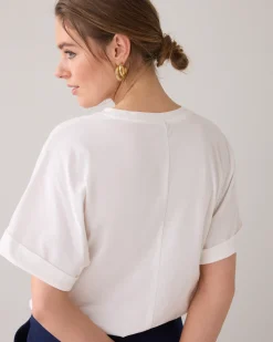 Artwork T-shirt with embroidered logo