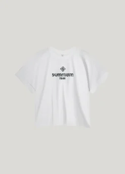 Artwork T-shirt with embroidered logo