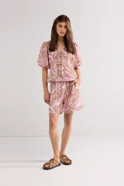 Blouse jacket with botanical print