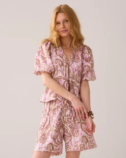 Blouse jacket with botanical print