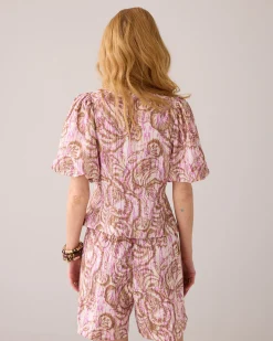 Blouse jacket with botanical print