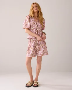 Blouse jacket with botanical print