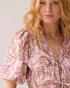Blouse jacket with botanical print