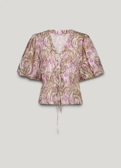 Blouse jacket with botanical print
