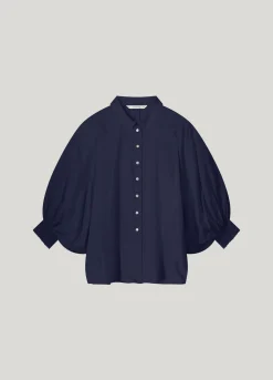 Blouse with bat sleeves