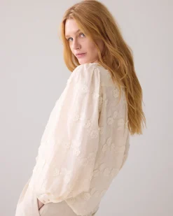 Blouse with 3D flowers