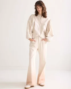 Blouse with embroidered sleeves