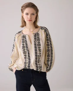 Bohemian top with embroidery