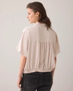 Boxy blouse with bow detail