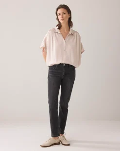 Boxy blouse with bow detail