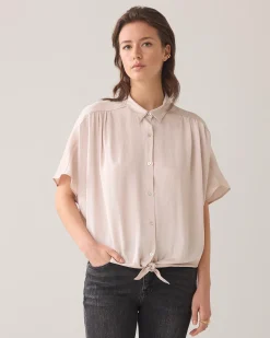 Boxy blouse with bow detail
