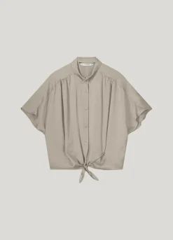 Boxy blouse with bow detail