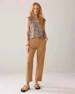 Cocoon-fit trousers in lyocell blend