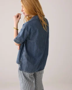 Denim top with lacing
