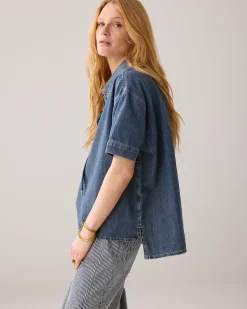 Denim top with lacing