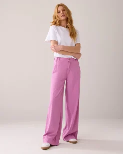 Long trousers in lyocell blend