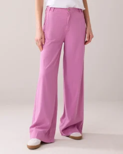 Long trousers in lyocell blend
