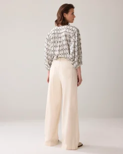 Long trousers in lyocell blend