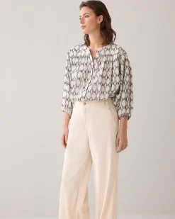 Long trousers in lyocell blend