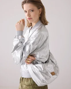 Metallic crossbody bag