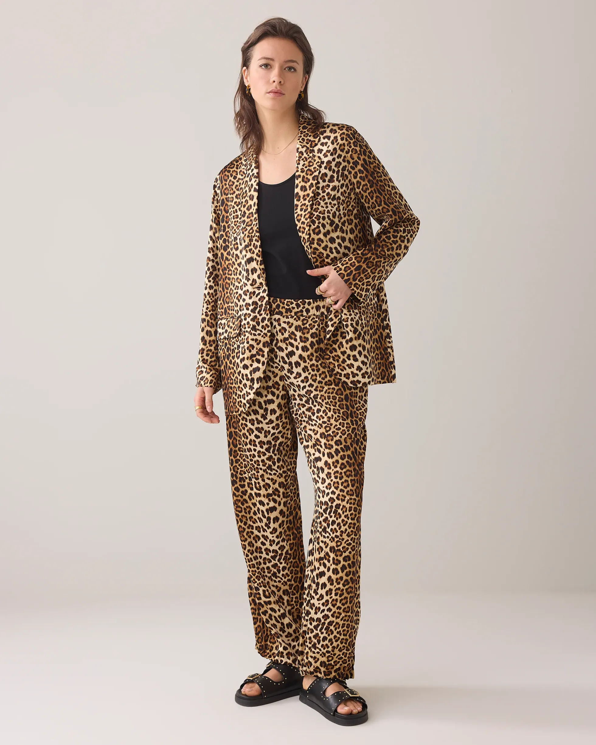 Puff trousers with panther print