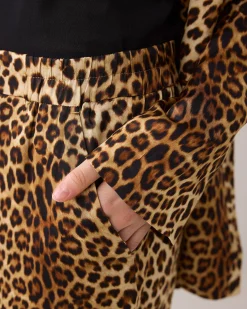 Puff trousers with panther print