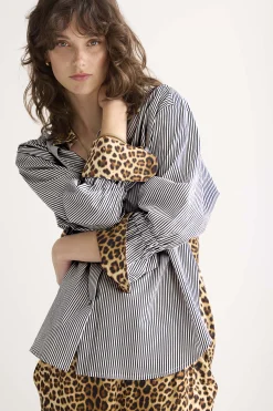 Puff trousers with panther print