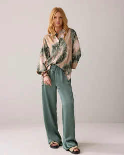 Tie-dye shirt blouse made of Ecovero fabric