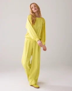 Top with batwing sleeves