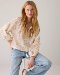 Top with floral pattern