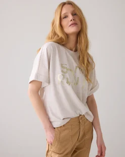 Top with glitter print