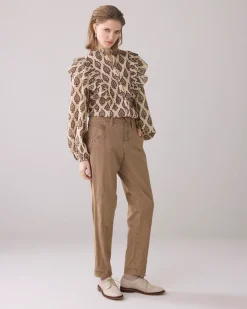 Trousers in twill fabric