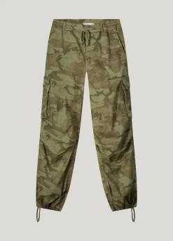 Trousers with camouflage print