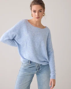 Wide boat-neck jumper