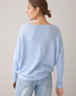 Wide boat-neck jumper