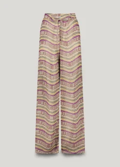 Wide trousers in Italian jacquard fabric