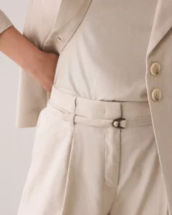 Wide-leg trousers in linen look