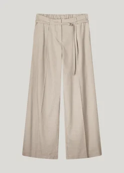 Wide-leg trousers in linen look